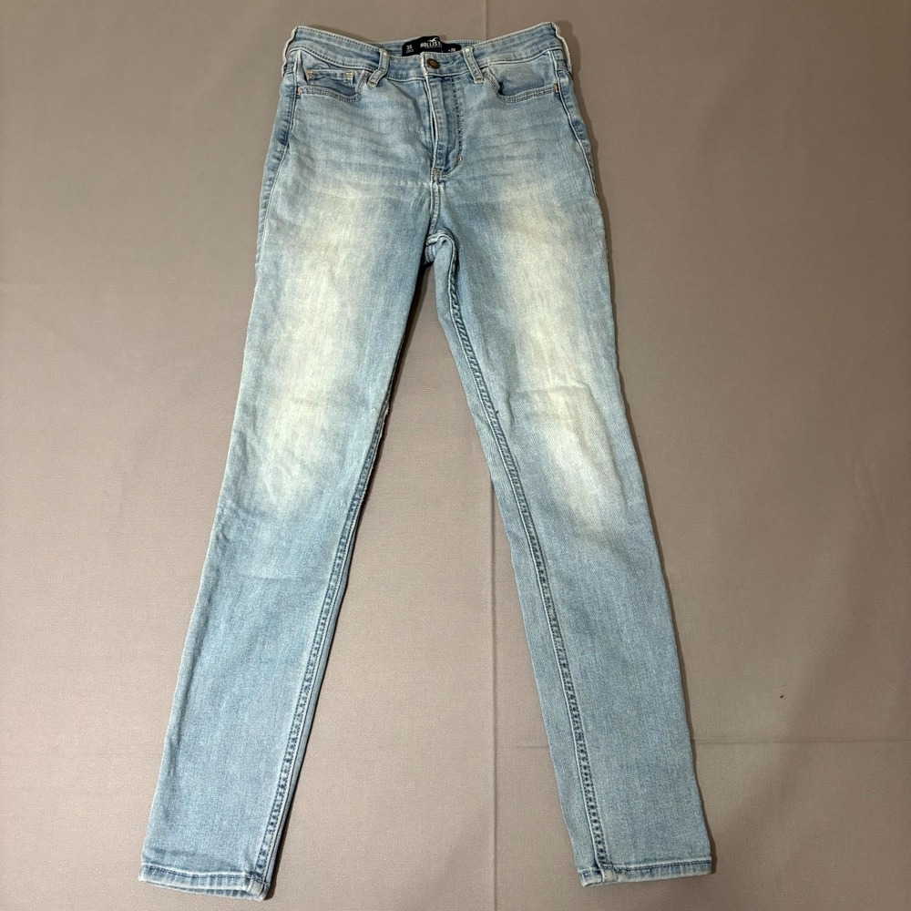 Hollister Super Skinny Jeans Womens 3 Blue Stretch Ultra High Rise Light Wash